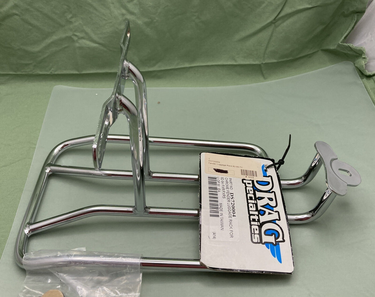 NEW GENUINE DRAG SPECIALTIES DS-720004 CHROME FENDER LUGGAGE RACK FXR/FXRS 82-94