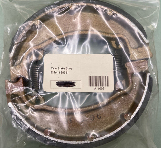 NEW GENUINE E-TON 650391 REAR BRAKE SHOE,  Viper 90 2-Stroke (RXL-90)