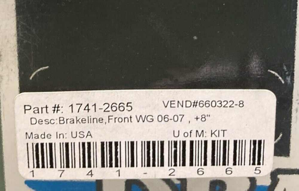 NEW GENUINE DRAG SPECIALTIES 1741-2665 FRONT BRAKELINE WG 06-07