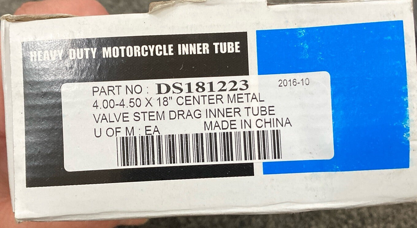 NEW DRAG SPECIALTIES DS181223 INNER TUBE, 4.00-4.50 X 18'', MEATAL VALVE STEM