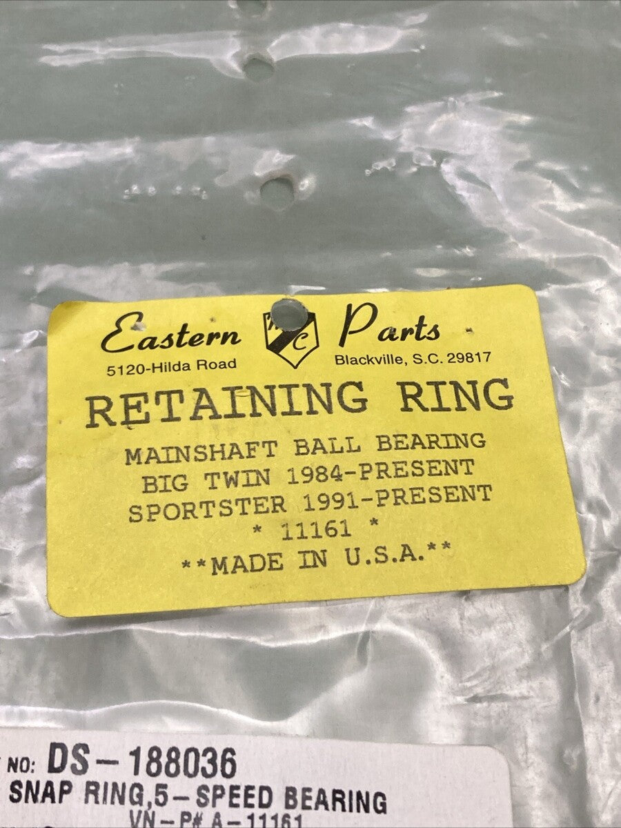 QTY 4 NEW EASTERN MOTORCYCLE PARTS 11161 RETAINING RING, MAINSHAFT BALL BEARING