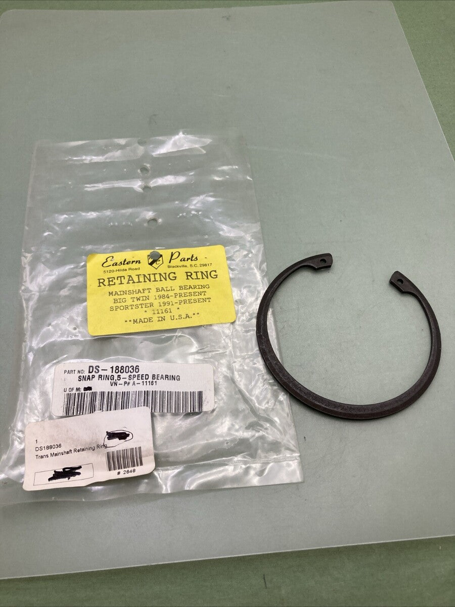 QTY 4 NEW EASTERN MOTORCYCLE PARTS 11161 RETAINING RING, MAINSHAFT BALL BEARING