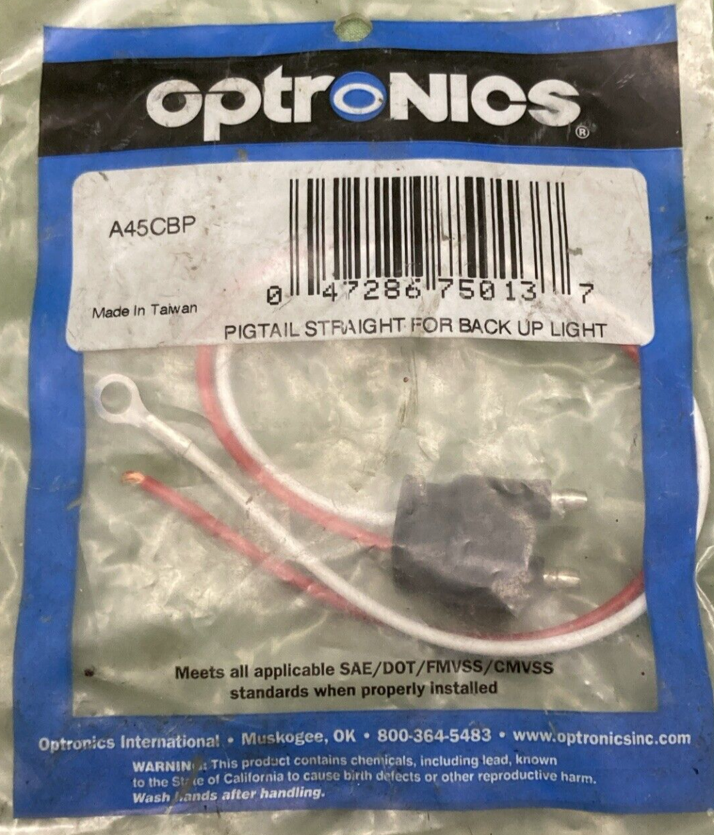 NEW OPTRONICS A45CBP PIGTAIL STRAIGHT BACK UP LIGHTS