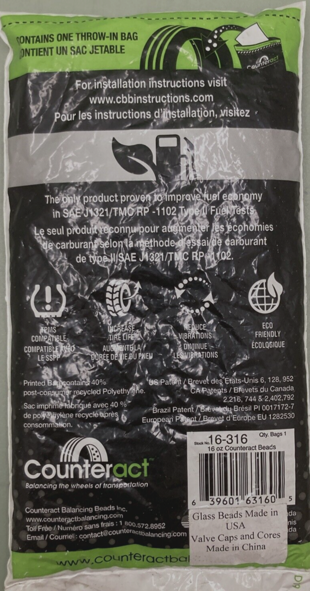 NEW COUNTERACT 16-316 BALANCING BEADS 16oz 160BNB