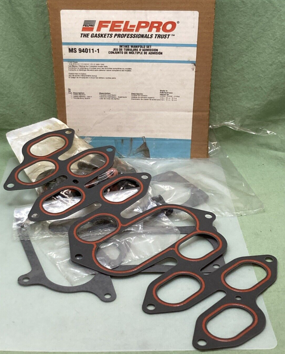 NEW FEL-PRO MS 94011-1 INTAKE MANIFOLD GASKET KIT INCOMPLETE W/ ADDITIONAL PARTS