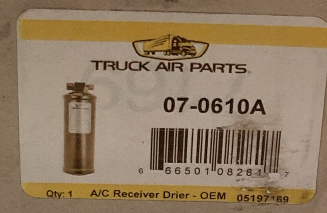 NEW TRUCK AIR PARTS 07-0610A Truck Air A/C Receiver Drier 3"OD 10"L MEI 7169