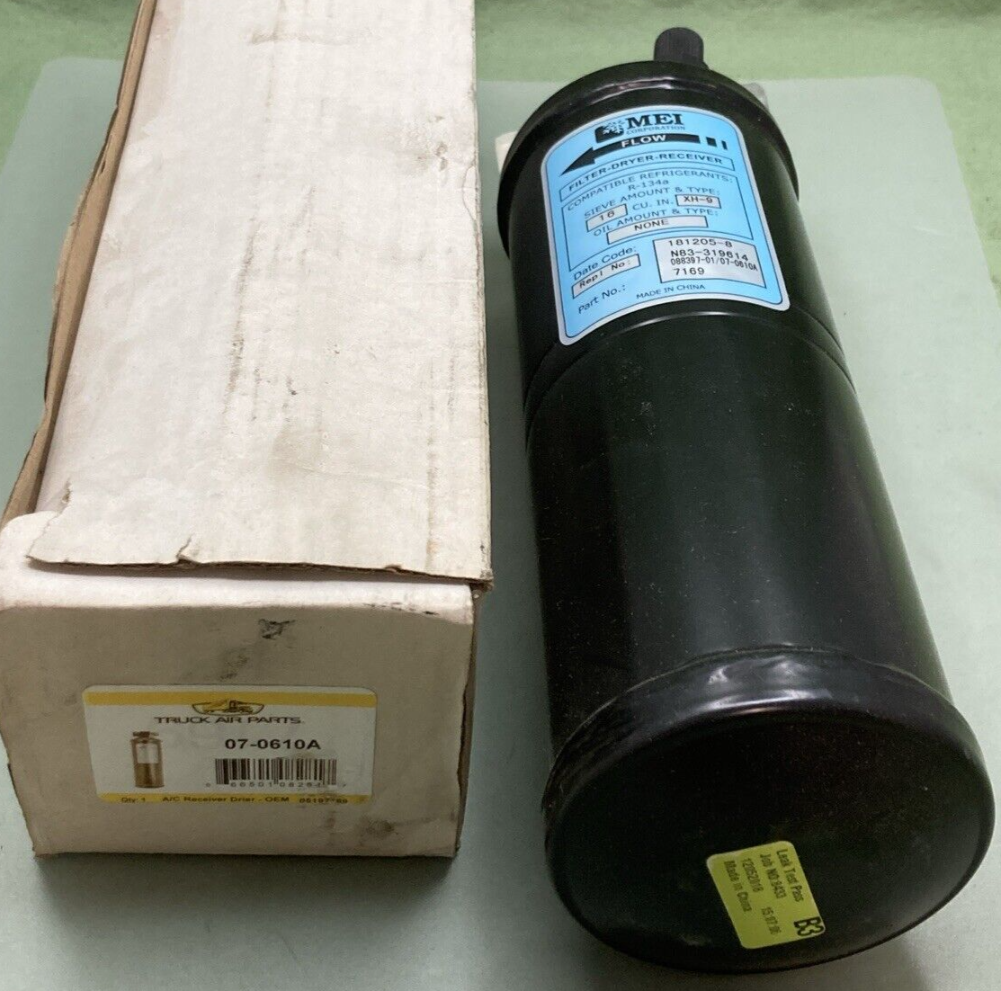 NEW TRUCK AIR PARTS 07-0610A Truck Air A/C Receiver Drier 3"OD 10"L MEI 7169