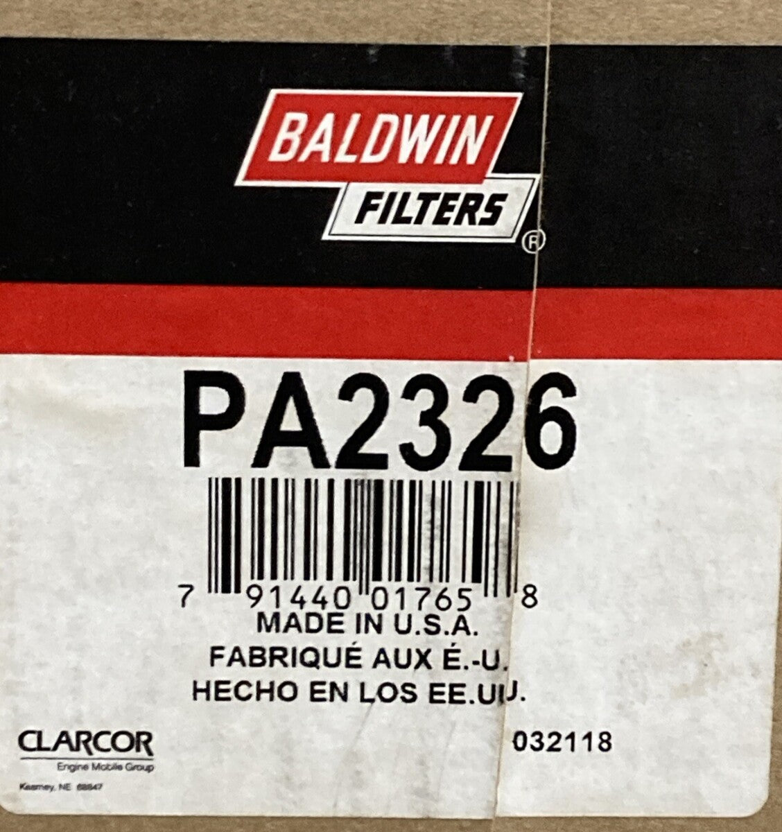 NEW BALDWIN PA2326 AIR FILTER FITS PETERBILT 320, AUTOCAR LLC. Xpeditor