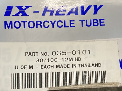 NEW IRC TIRE 035-0101 1X HEAVY DUTY MOTORCYCLE TUBE 80/100-12M HD