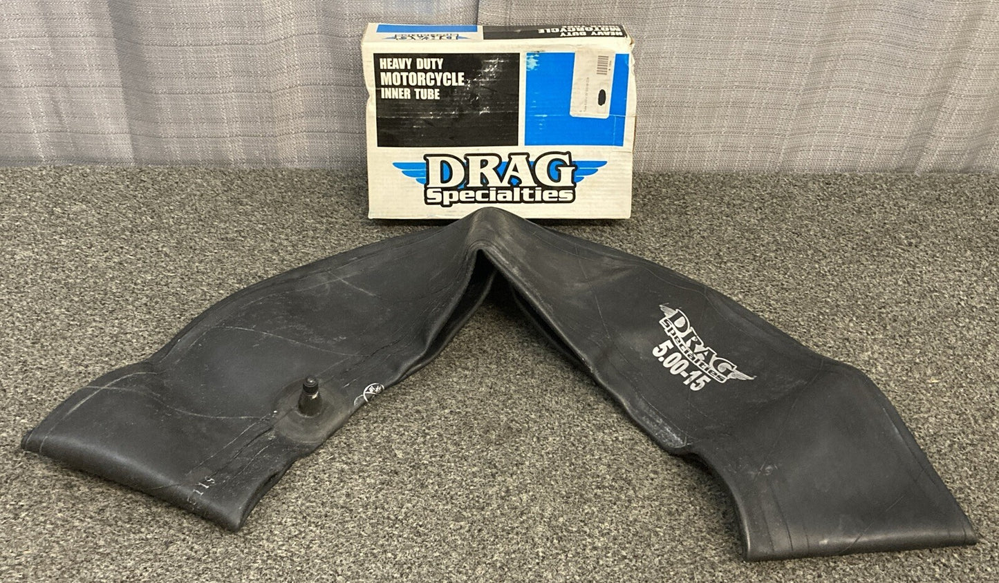 NEW GENUINE DRAG SPECIALTIES DS181228 INNER TUBE 5.00X15" SIDE RUBBER VALVE STEM