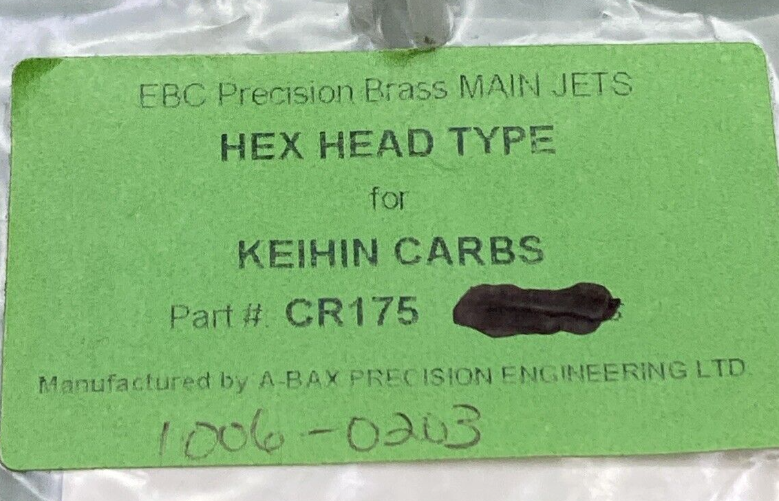 QTY 3 NEW KEIHIN CR175 HEX HEAD TYPE MAIN JET 1006-0203