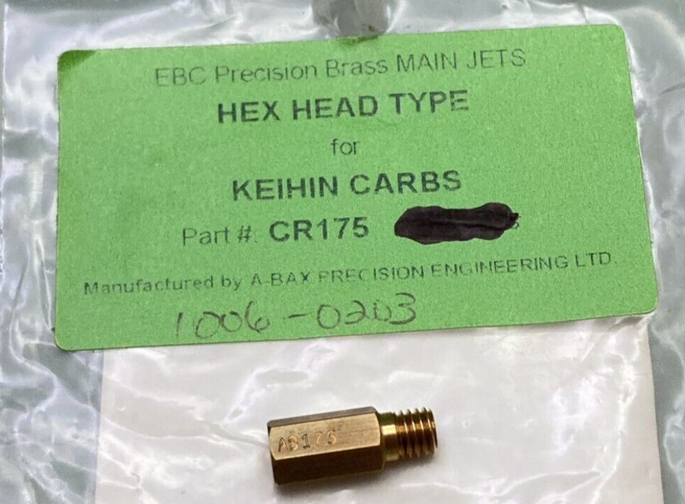 QTY 3 NEW KEIHIN CR175 HEX HEAD TYPE MAIN JET 1006-0203
