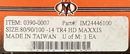 NEW MAXXIS IM24446100 HEAVY DUTY INNER TUBE 80/90/100-14 TR4 HD