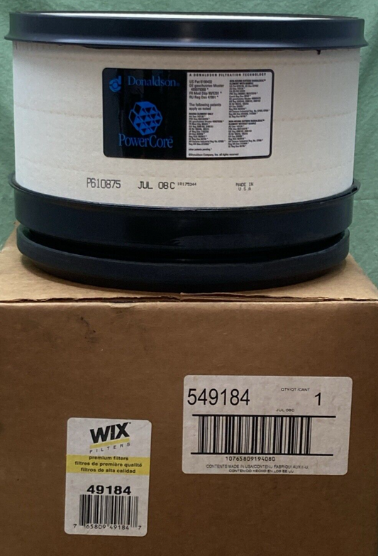 NEW GENUINE WIX 49184 AIR FILTER PRIMARY ROUND DONALDSON P610875 PowerCore
