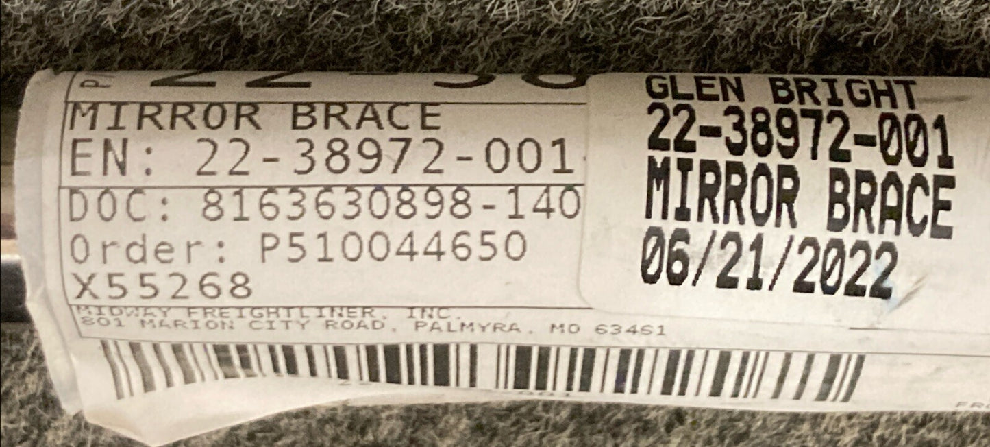 NEW GENUINE Freightliner 22-38972-001 Mirror Brace  RIGHT LOWER FORWARD