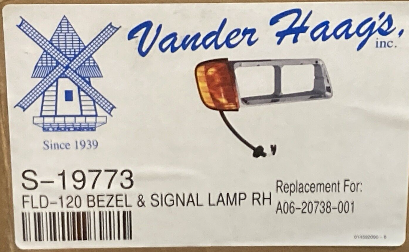 NEW VANDER HAAG'S S-19773 HEADLIGHT SIGNAL LAMP BEZEL RIGHT FRONT AMBER