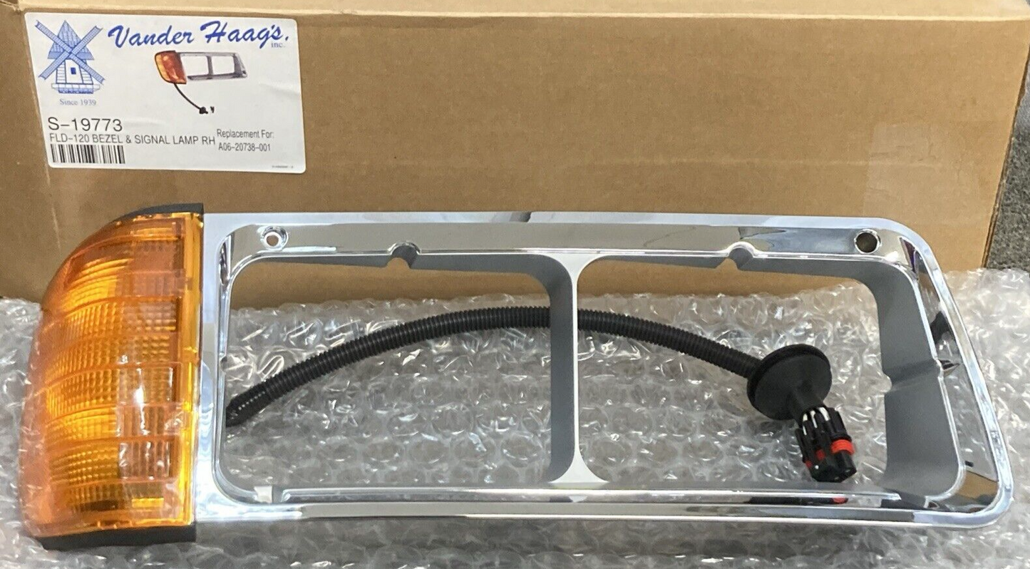 NEW VANDER HAAG'S S-19773 HEADLIGHT SIGNAL LAMP BEZEL RIGHT FRONT AMBER