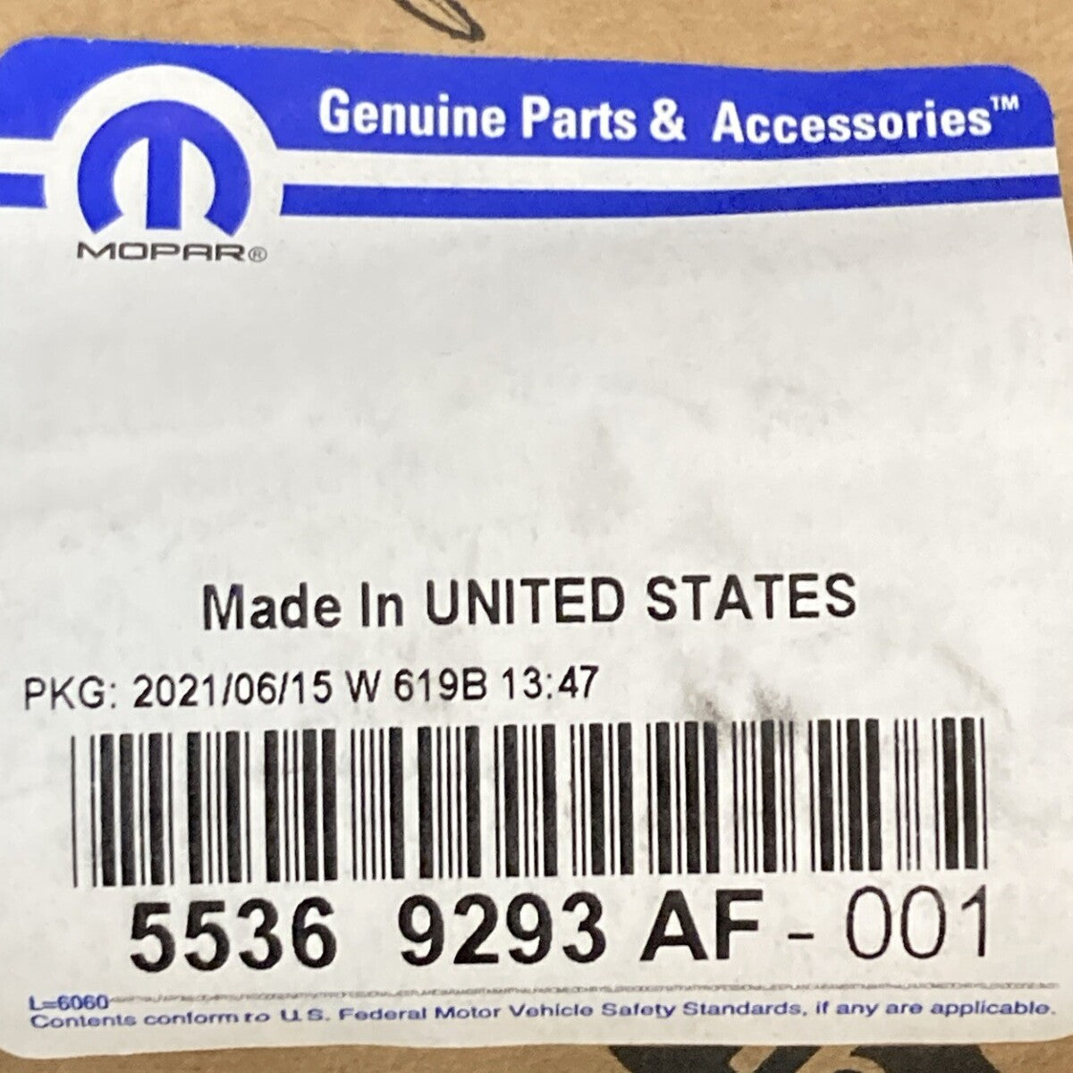NEW GENUINE MOPAR 55369293AF Front Door Belt Outer Weather strip, Left