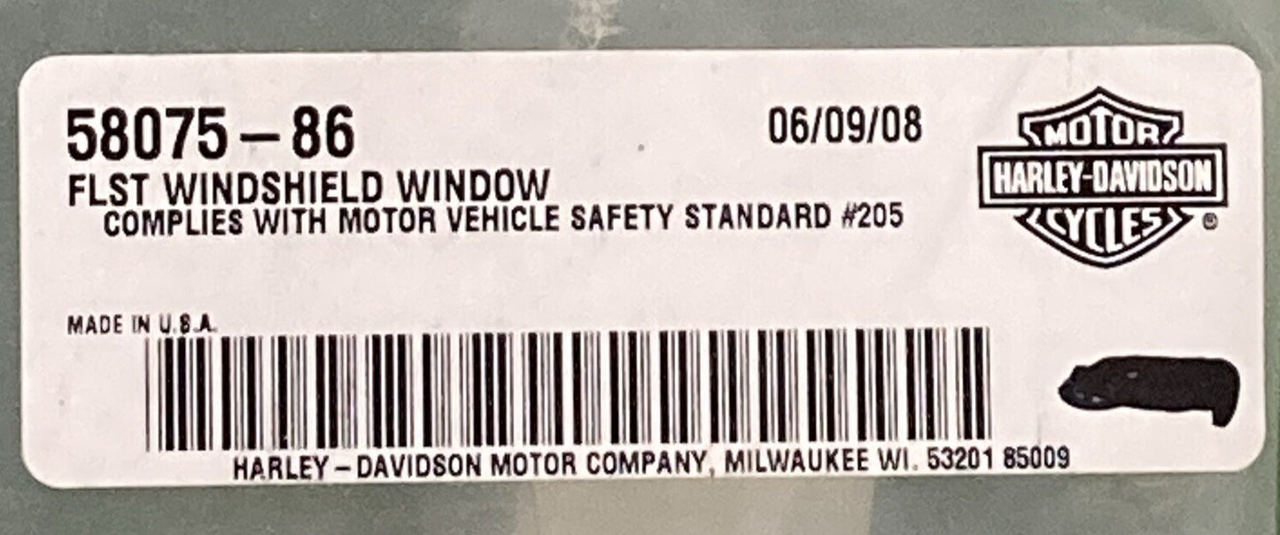 NEW GENUINE HARLEY DAVIDSON 58075-86 FLST WINDSHIELD WINDOW
