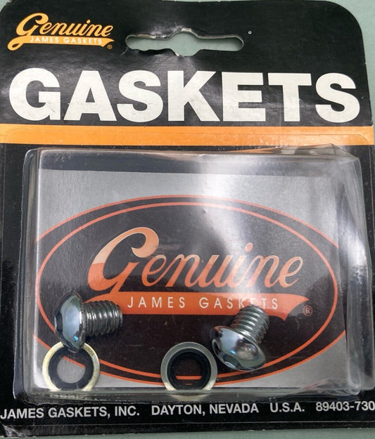 NEW GENUINE JAMES GASKETS JGI-45858-77-K CHROME BUTTON HEAD DRAIN SCREW KIT