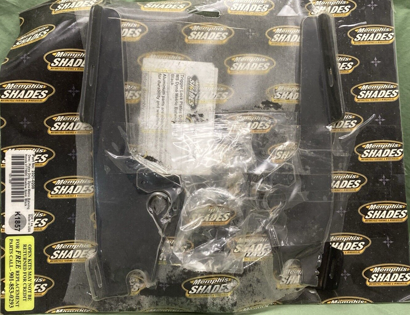 NEW GENUINE MEMPHIS SHADES 2321-0208 PLATES ONLY DYNA METRIC BATWING K1857