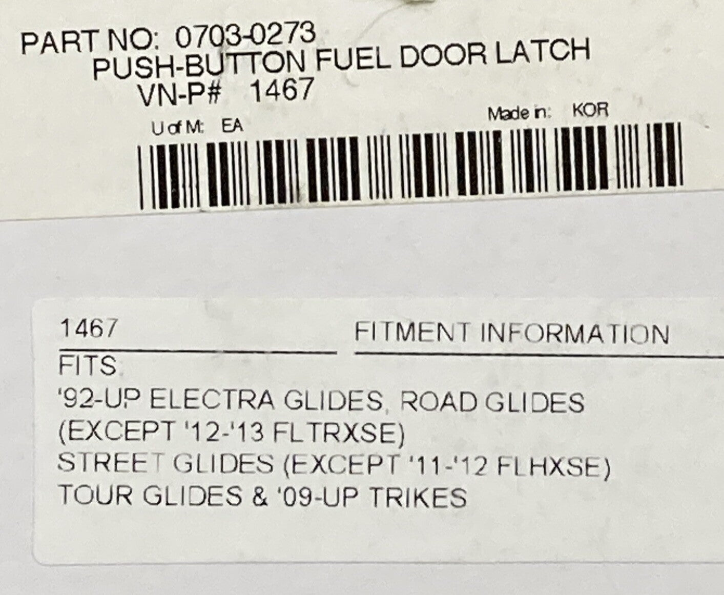 NEW KURYAKYN 1467 PUSH BUTTON FUEL DOOR LATCH