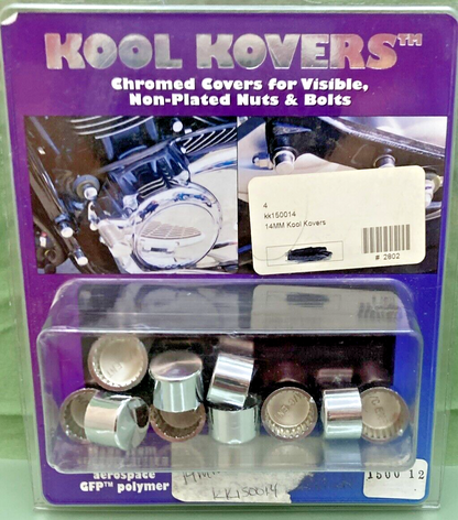 QTY 10 NEW KOOL KOVER KK-150014 14MM CHROM COVER FOR NO-PLATED NUT & BOLT