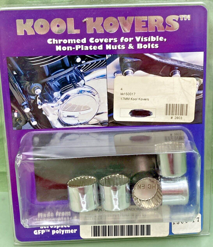 QTY 5 NEW KOOL KOVER KK-150017 17MM CHROME COVER FOR NON-PLATED NUT &BOLT