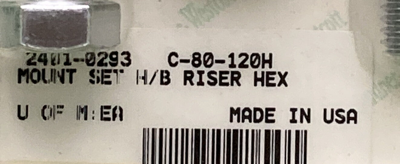 NEW GARDNER WESTCOTT C-80-120H MOUNT SET H/B RISER HEX
