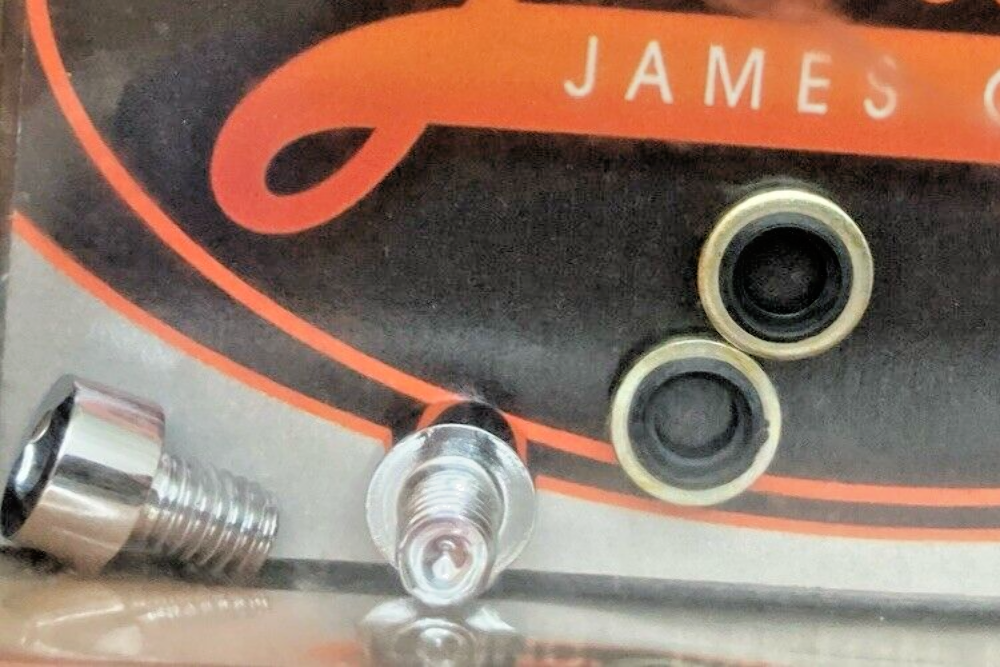 NEW GENUINE JAMES GASKETS JGI-45790-80-CS CHROME FORK DRAIN SCREW KIT