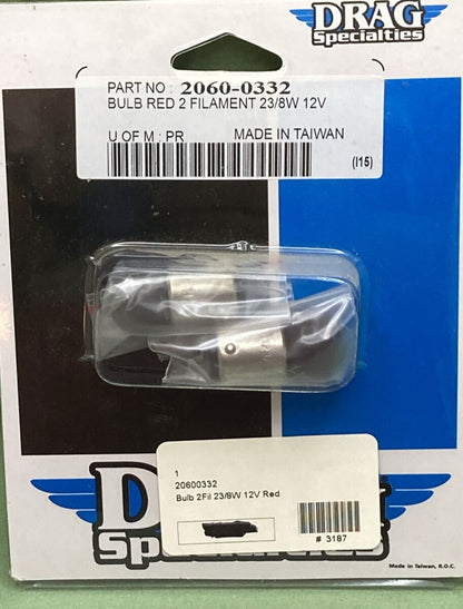 NEW GENUINE DRAG SPECIALTIES 2060-0332 DUAL FILAMENT REPLACEMENT BULB 12V 23/8W