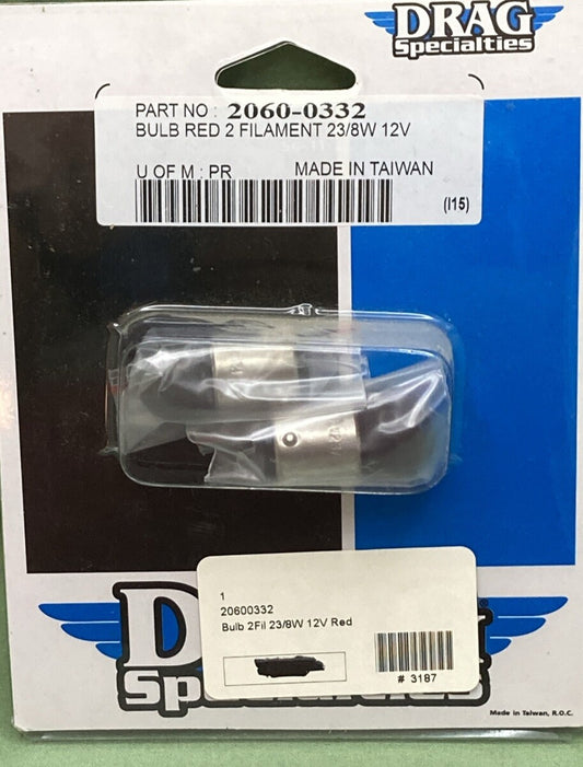 NEW GENUINE DRAG SPECIALTIES 2060-0332 DUAL FILAMENT REPLACEMENT BULB 12V 23/8W