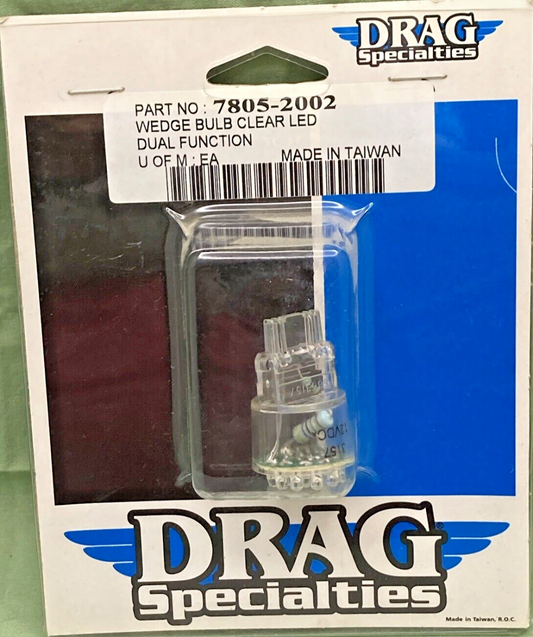 NEW GENUINE DRAG SPECIALTIES 7805-2002 WEDGE BULB  CLEAR LED