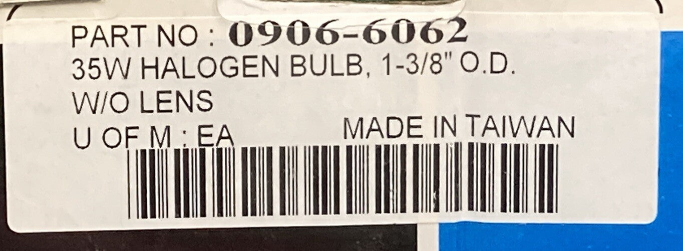 NEW GENUINE DRAG SPECIALTIES 0906-6062 35W HALOGEN BULB, 1-3/8'' O.D. W/O LENS