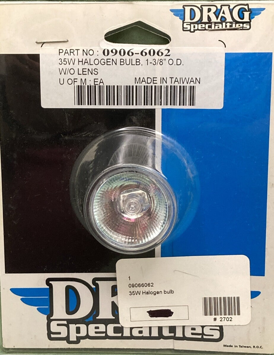 NEW GENUINE DRAG SPECIALTIES 0906-6062 35W HALOGEN BULB, 1-3/8'' O.D. W/O LENS