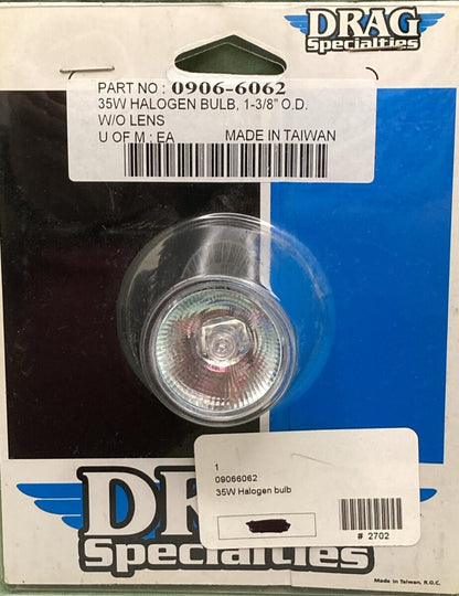 NEW GENUINE DRAG SPECIALTIES 0906-6062 35W HALOGEN BULB, 1-3/8'' O.D. W/O LENS