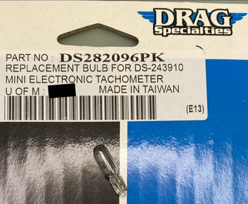 QTY 11 NEW GENUINE DRAG SPECIALTIES DS282096PK MINI ELEC TACHOMETER BULB