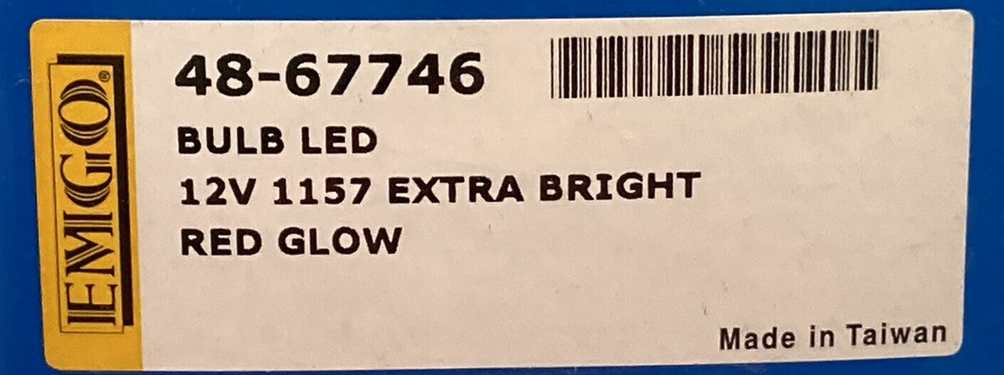 NEW GENUINE EMGO 48-67746 LED BULB 12V 1157 EXTRA BRIGHT RED GLOW