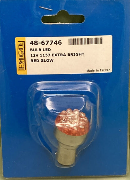 NEW GENUINE EMGO 48-67746 LED BULB 12V 1157 EXTRA BRIGHT RED GLOW