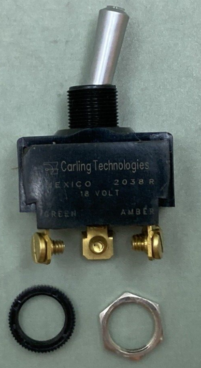 NEW CARLING TECHNOLOGIES 7808-3448-R TOGGLE SWITCH LIGHTED GREEN/AMBER 18V