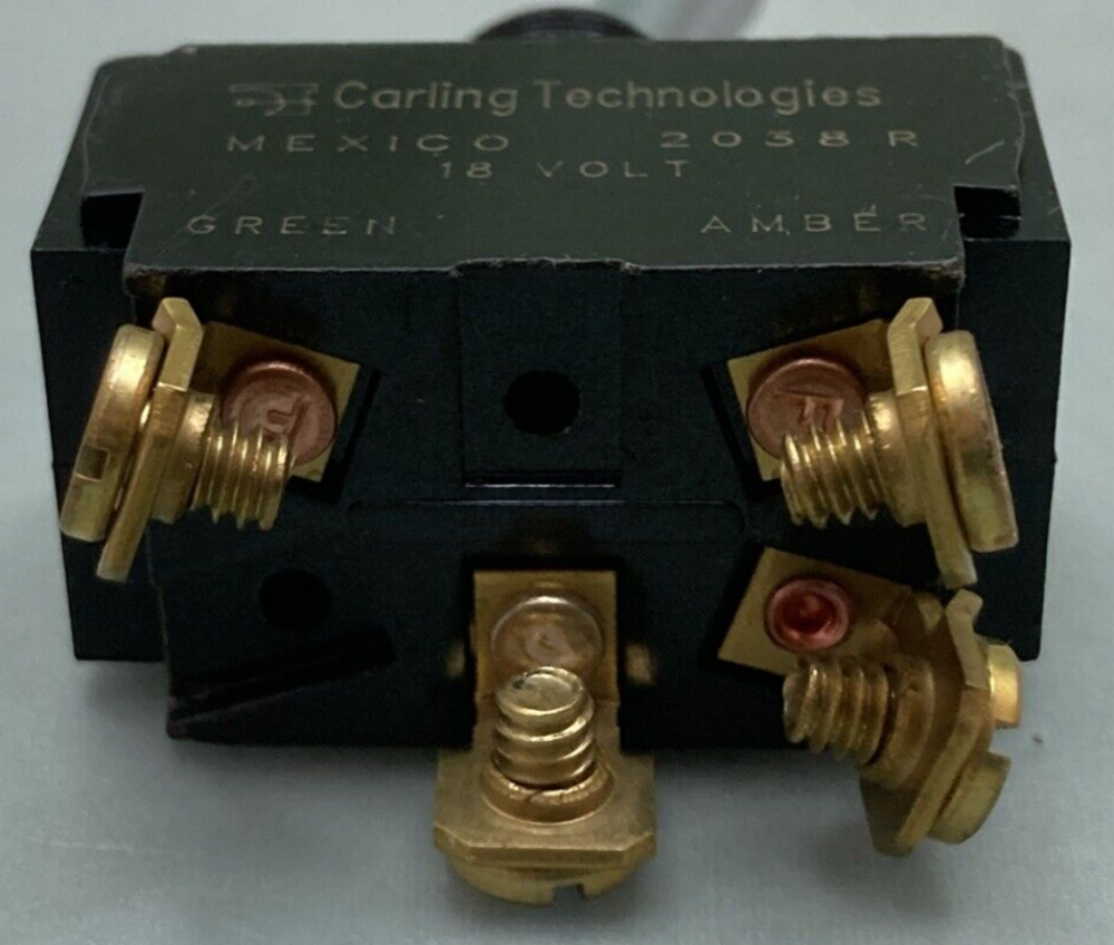 NEW CARLING TECHNOLOGIES 7808-3448-R TOGGLE SWITCH LIGHTED GREEN/AMBER 18V
