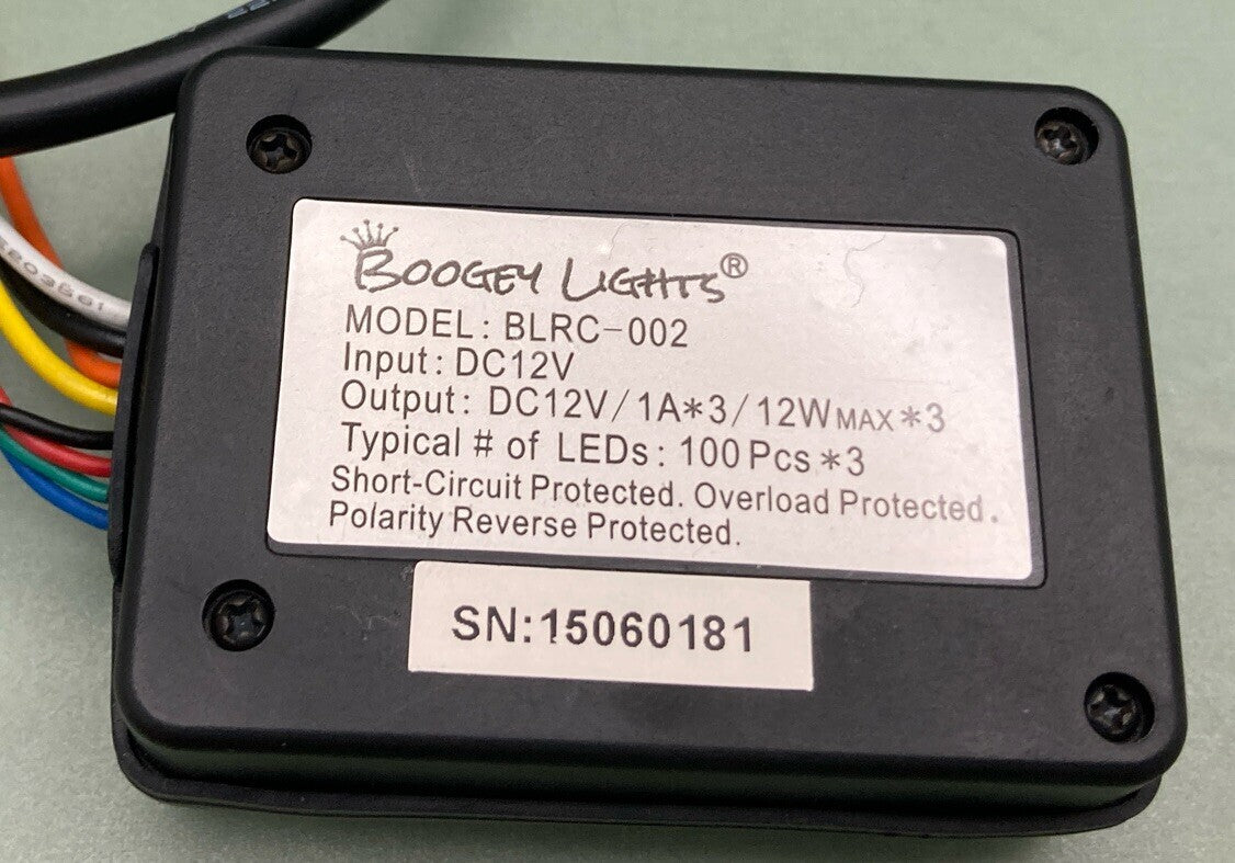 NEW BOOGEY LIGHTS BLRC-002 SINGLE COLOR MULTI-FUNCTION WIRLELESS REMOTE CONTROL