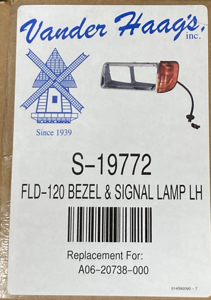 NEW VANDER HAAG'S S-19772 HEADLIGHT SIGNAL LAMP BEZEL LEFT FRONT AMBER