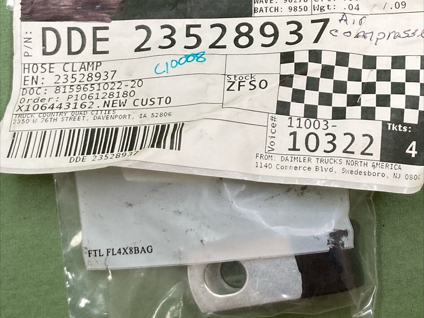 QTY 2 NEW GENUINE DETROIT DIESEL 23528937 HOSE CLAMP