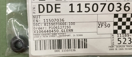NEW GENUINE DETROIT DIESEL 11507036 HEX FLANGE NUT M8-1.25  17MM