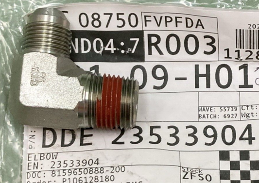 NEW GENUINE DETROIT DIESEL DDE 23533904 Elbow 90° 3/4''-16 x 1/2''-14