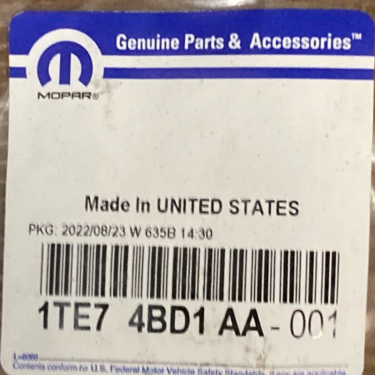 NEW GENUINE MOPAR 1TE74BD1AA Passenger Side Pillar Panel Handle