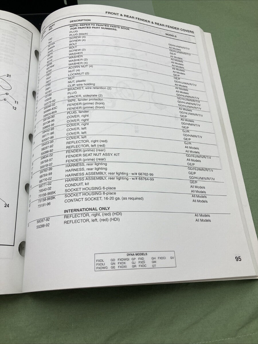 HARLEY DAVIDSON 99439-05 DYNA MODELS 2005 PARTS CATALOG