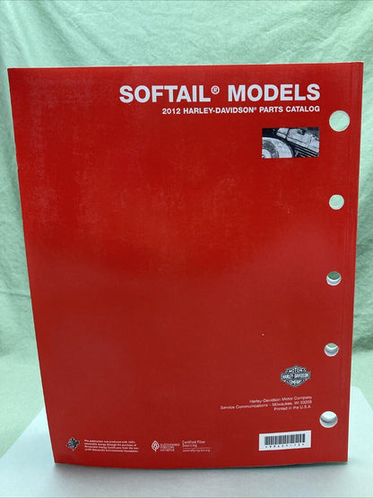 HARLEY DAVIDSON 99455-12 SOFTAIL MODELS 2012 PARTS CATALOG