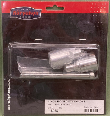 NEW GENUINE KURYAKYN 8038 1 INCH ISO PEG EXTENSION KIT FITS SMALL ISO-PEG